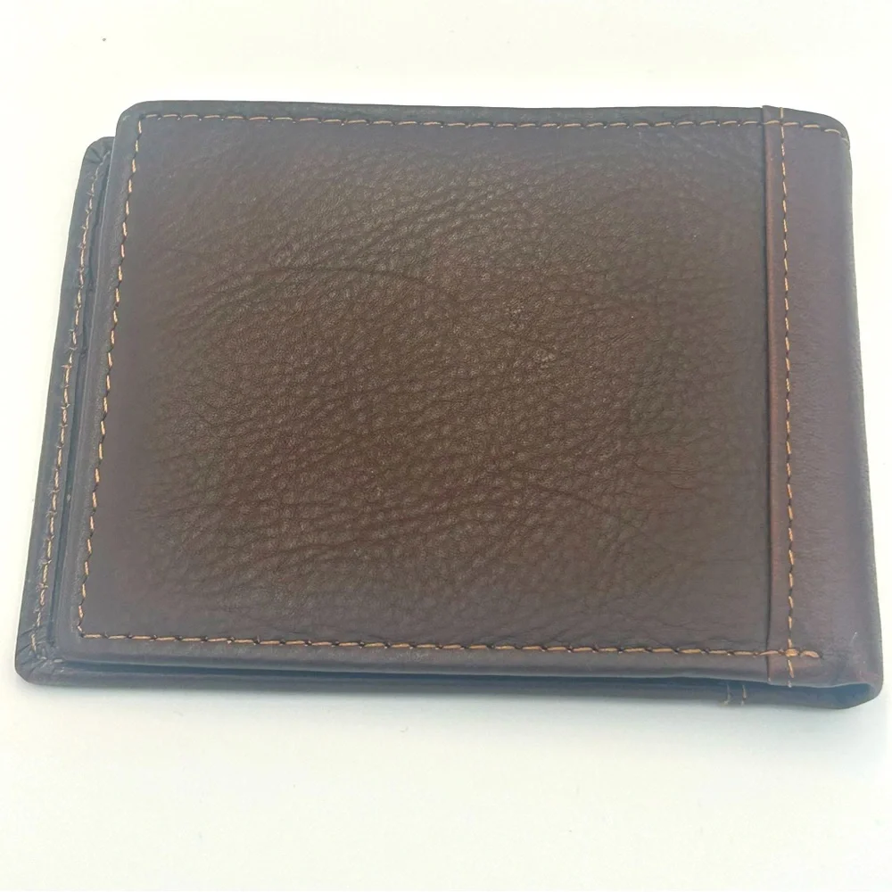 Buxton Men’s Genuine Leather Wallet Brown Bifold Billfold Credit Card NWOT